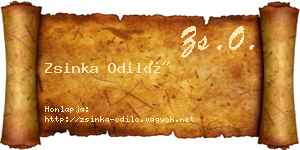 Zsinka Odiló névjegykártya